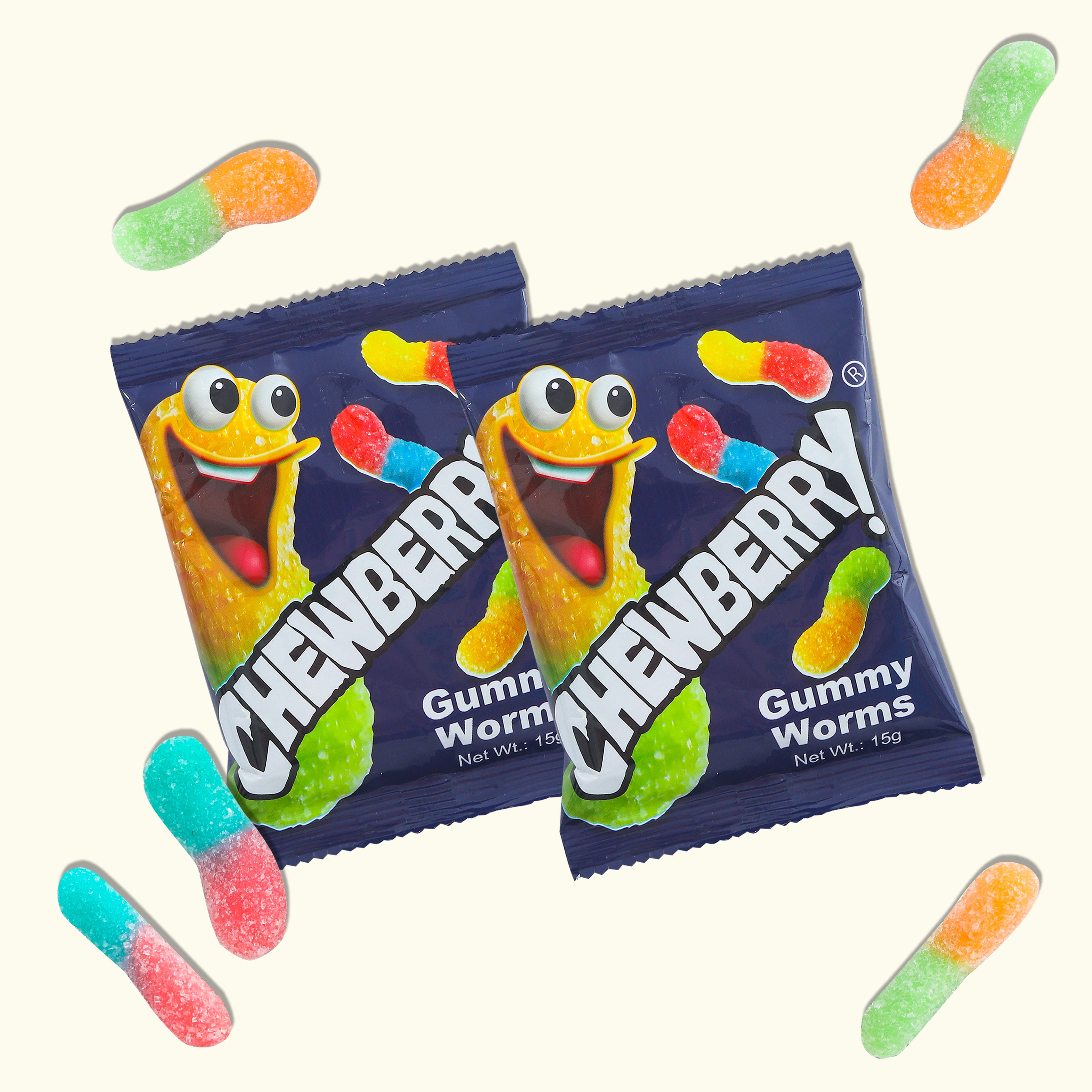Chewberry Gummy worm 6's