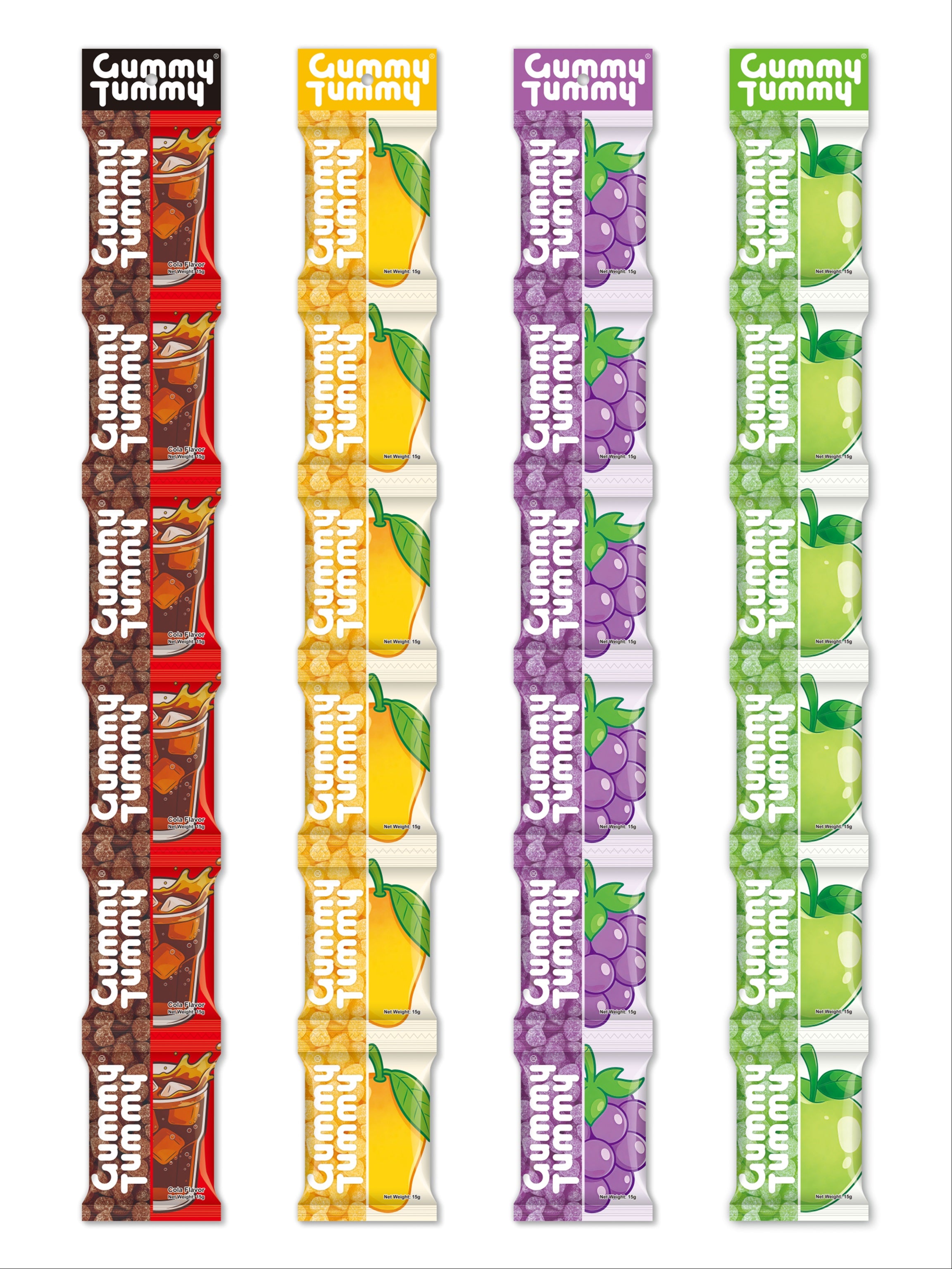 Flavor Bingo - 24 Packs of  Gummy Tummy Candy 4 Flavors