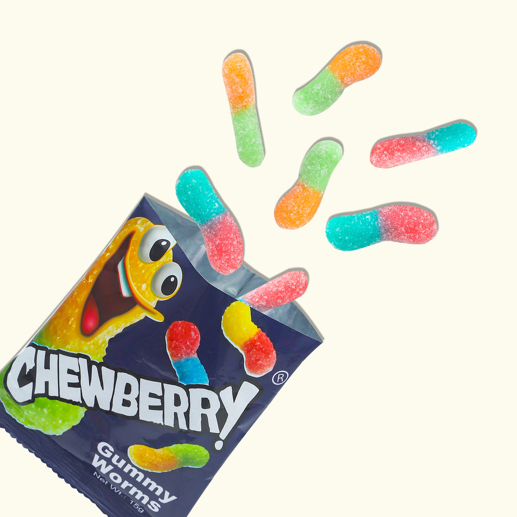 Chewberry Gummy worm 6's