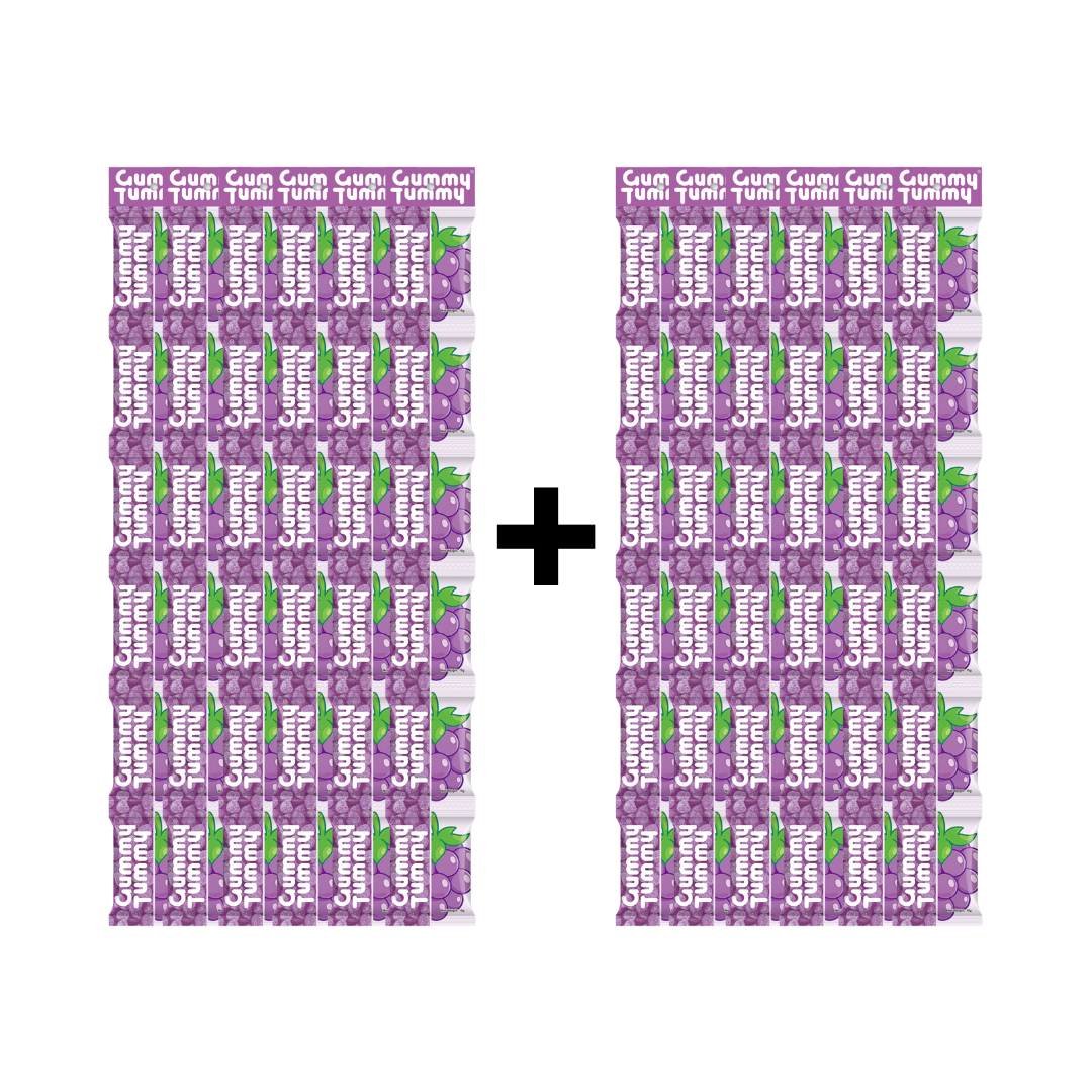 Pantry Stock - 72 Packs Gummy tummy Grape