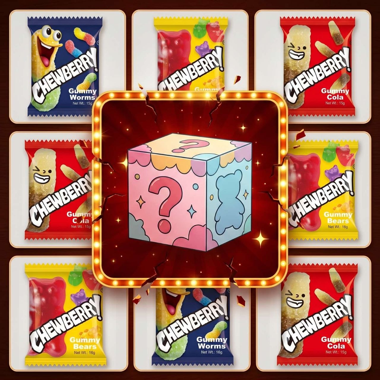 Surprise Squa - 36 Packs Chewberry with Surprise Toys